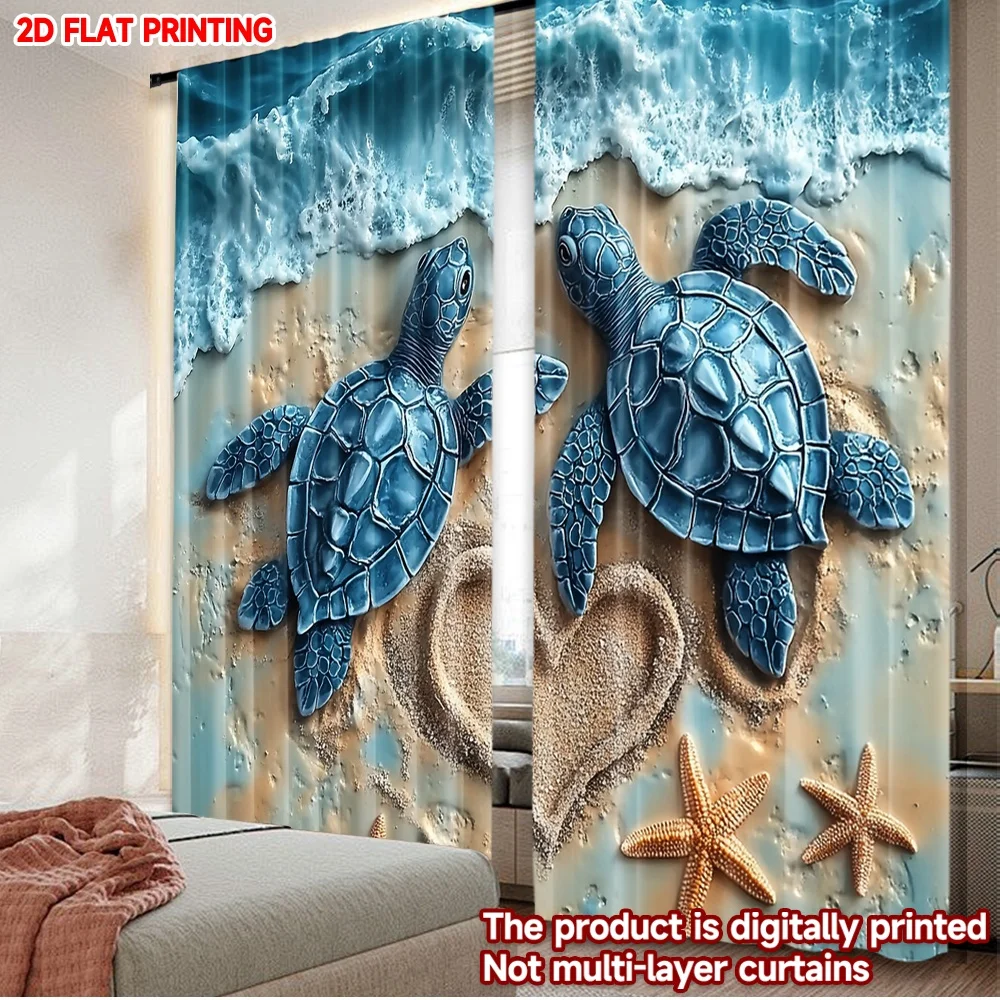 2D flat printing 2pcs Curtain Curtains Turtles by the Shore Digital Printed Polyester Drapes Holiday Decorations for Bedroom
2D flat printing 2pcs Curtain Curtains Turtles by the Shore Digital Printed Polyester Drapes Holiday Decorations for Bedroom