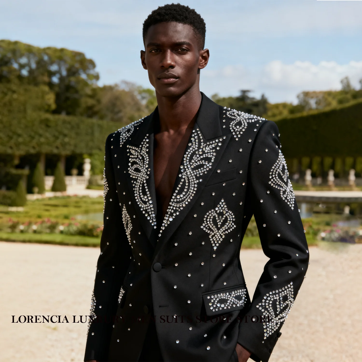 Customized Luxury Rhinestones Men Suits High End Beaded Groom Tuxedos 2 Pieces Sets Slim Fit Male Party Prom Blazer Ropa Hombre
Customized Luxury Rhinestones Men Suits High End Beaded Groom Tuxedos 2 Pieces Sets Slim Fit Male Party Prom Blazer Ropa Hombre