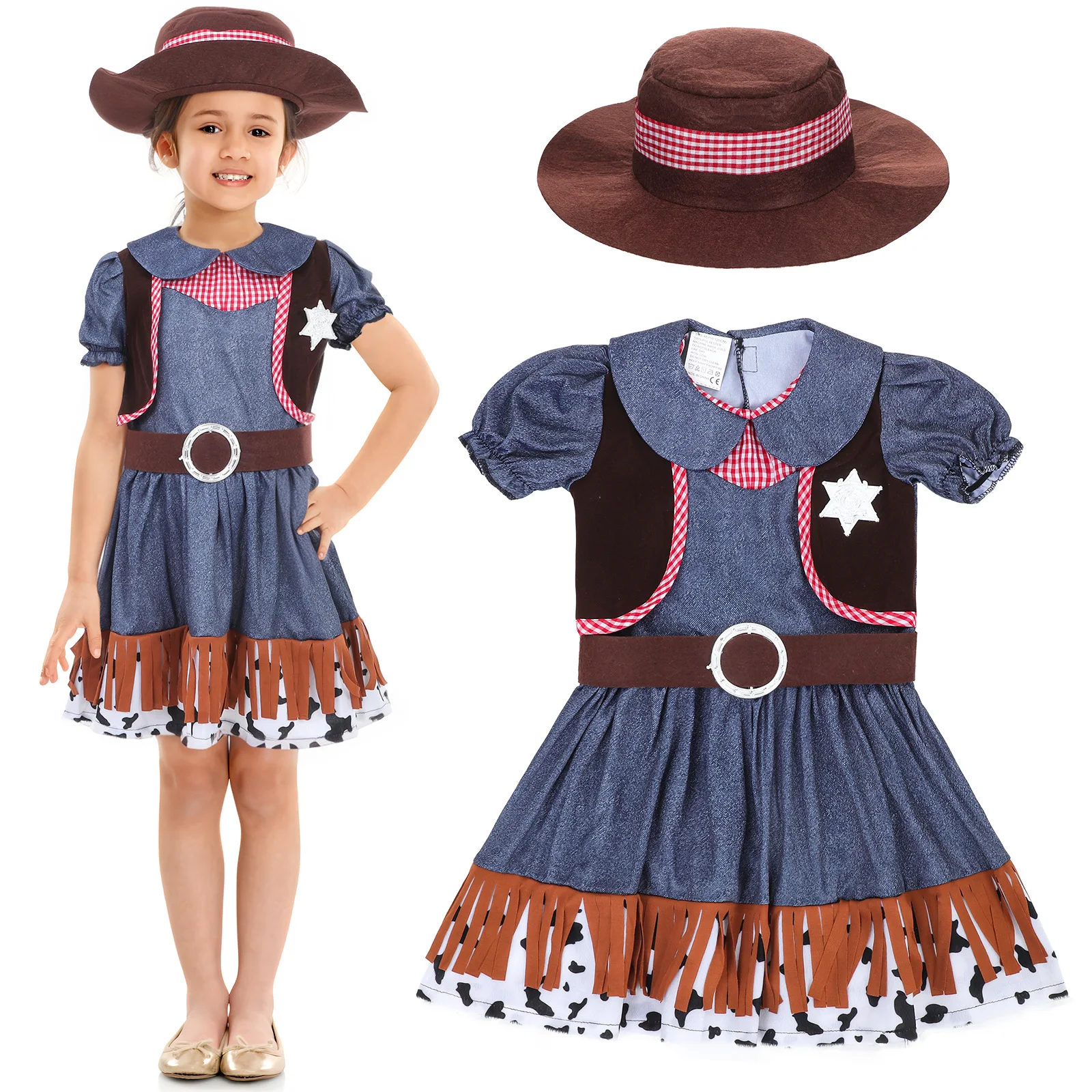 Women's Western Wear Fashionable Cowgirl Costume Girls Kids Lightweight Comfortable Breathable Halloween Party Playwear
Women's Western Wear Fashionable Cowgirl Costume Girls Kids Lightweight Comfortable Breathable Halloween Party Playwear