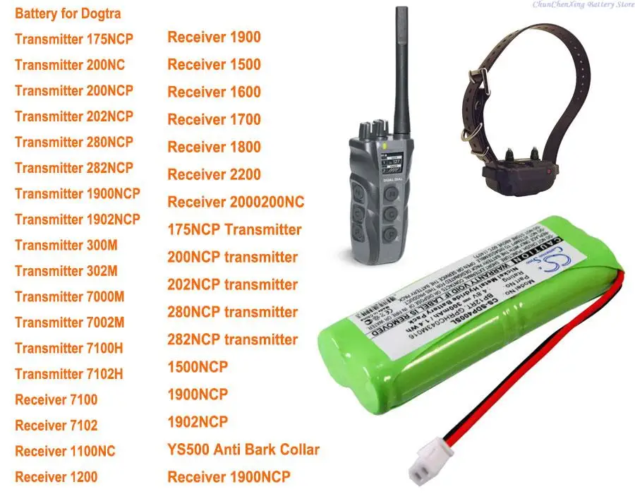 CS 4.8V 300mAh Battery BP12RT for Dogtra 1500NCP,175NCP Transmitter,1900NCP,1902NCP,200NCP,202NCP,280NCP, 282NCP,1100NC +TOOL
CS 4.8V 300mAh Battery BP12RT for Dogtra 1500NCP,175NCP Transmitter,1900NCP,1902NCP,200NCP,202NCP,280NCP, 282NCP,1100NC +TOOL