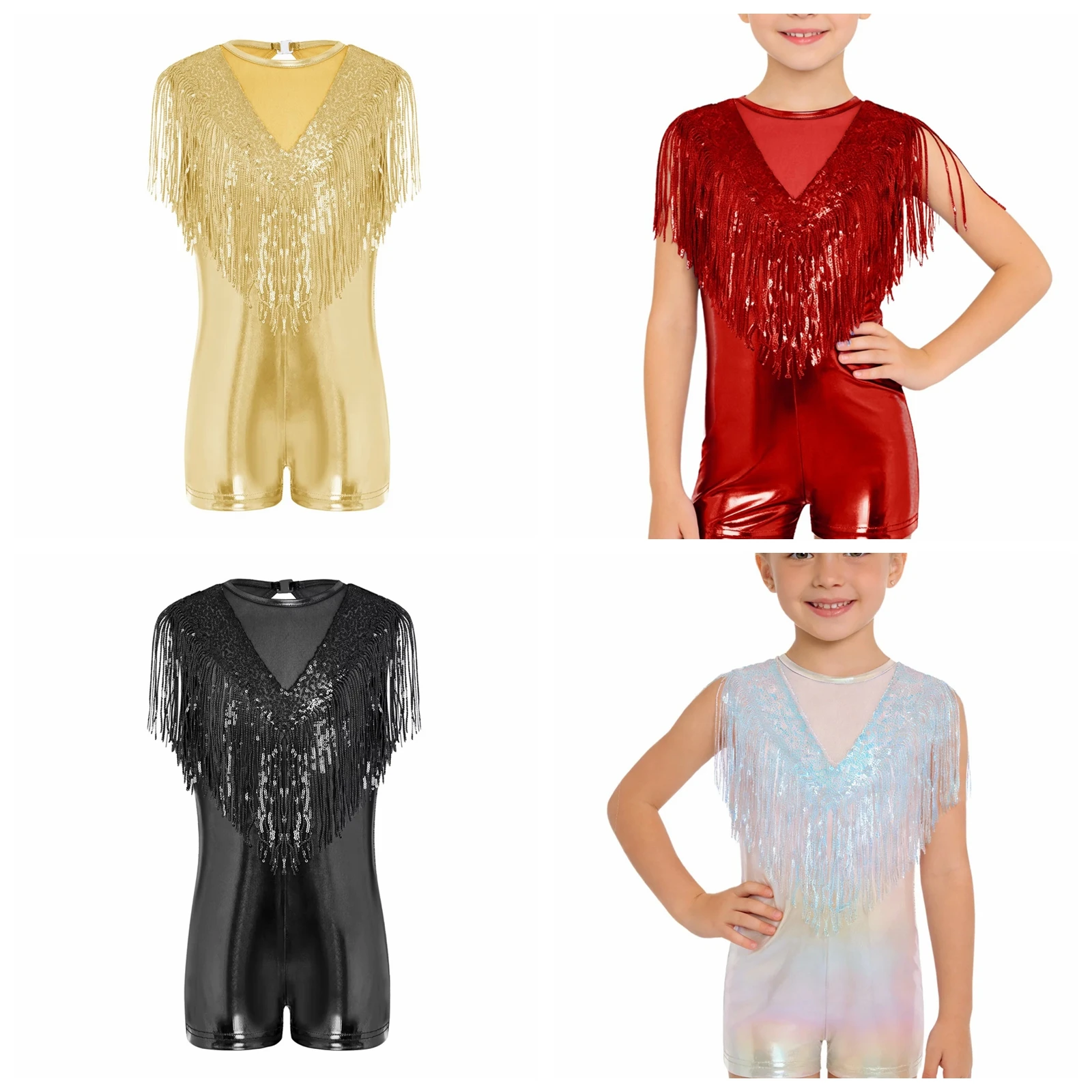 Children's 70s Disco Costume Sleeveless Bodysuit Jazz Dancewear Gymnastics Unitard Kids Girls Sequin Tassels Metallic Jumpsuit
Children's 70s Disco Costume Sleeveless Bodysuit Jazz Dancewear Gymnastics Unitard Kids Girls Sequin Tassels Metallic Jumpsuit