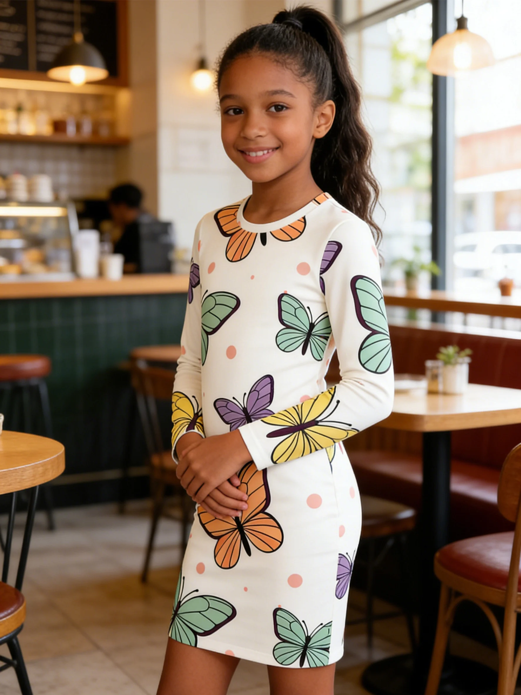 2026 girls beige bottom color butterfly pink polka dot full print long sleeve slim dress
2026 girls beige bottom color butterfly pink polka dot full print long sleeve slim dress