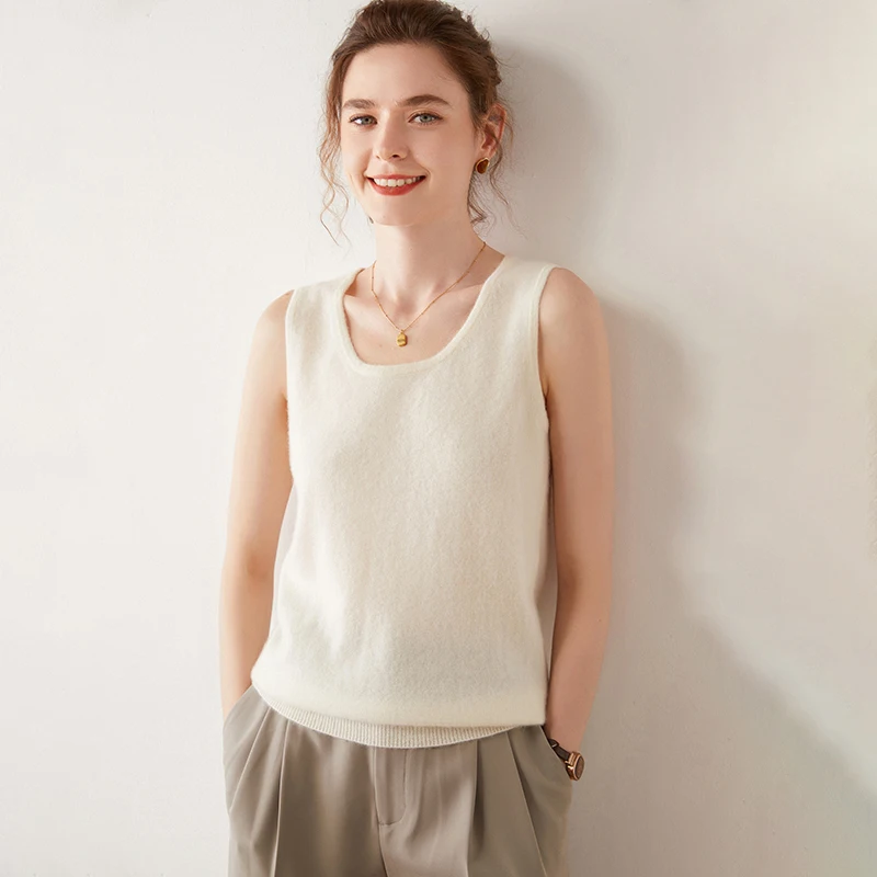 New Women Vest 100% Cashmere Sweater High Quality Crop Tops Female Sleeveless Soft Tank Ladies Knit Camisole Bottoming Shirt
New Women Vest 100% Cashmere Sweater High Quality Crop Tops Female Sleeveless Soft Tank Ladies Knit Camisole Bottoming Shirt