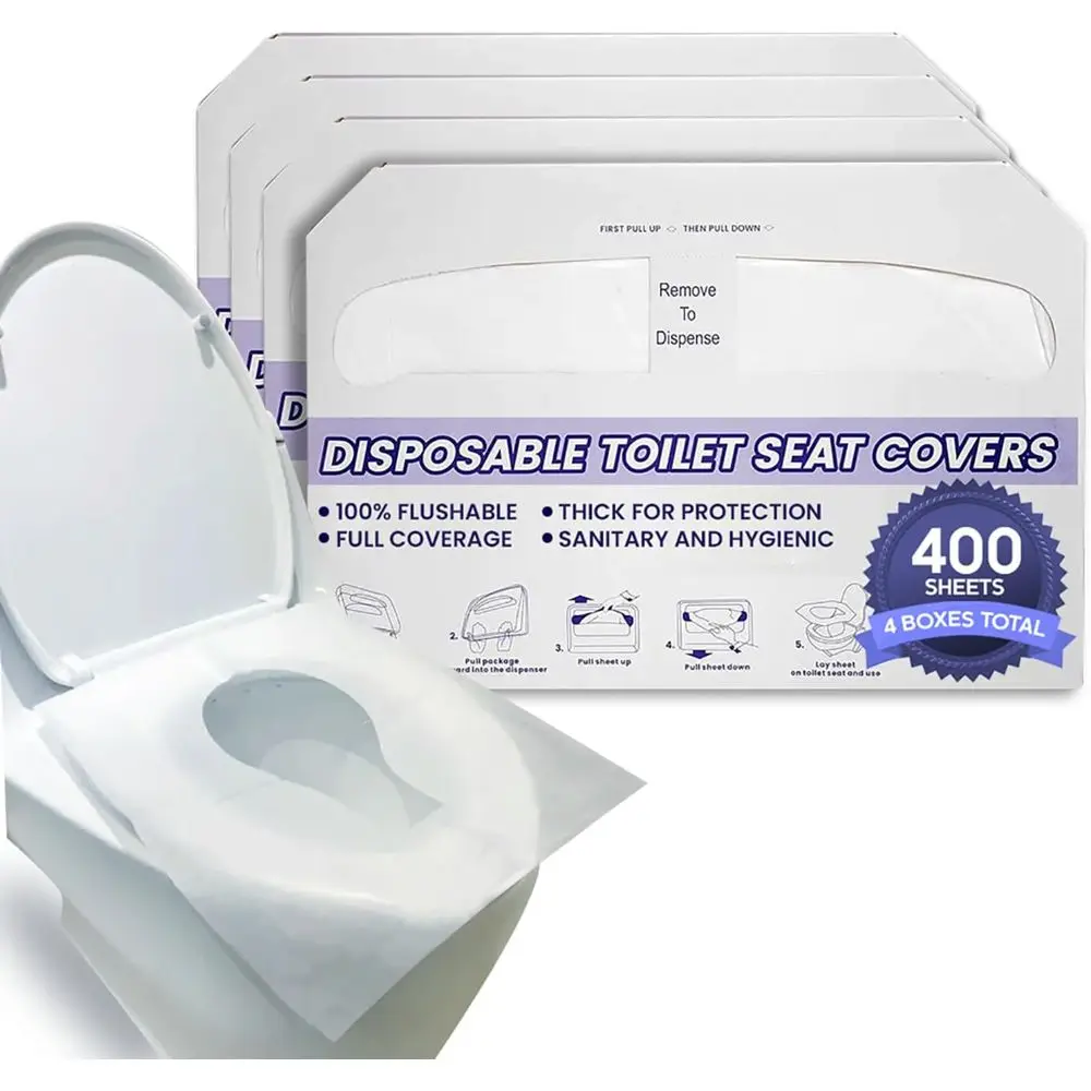 Extra Large Disposable Toilet Seat Covers - 400 Sheets, 4 Packs, Ideal for Public Spaces, Offices, Schools, Hotels, and Business
Extra Large Disposable Toilet Seat Covers - 400 Sheets, 4 Packs, Ideal for Public Spaces, Offices, Schools, Hotels, and Business