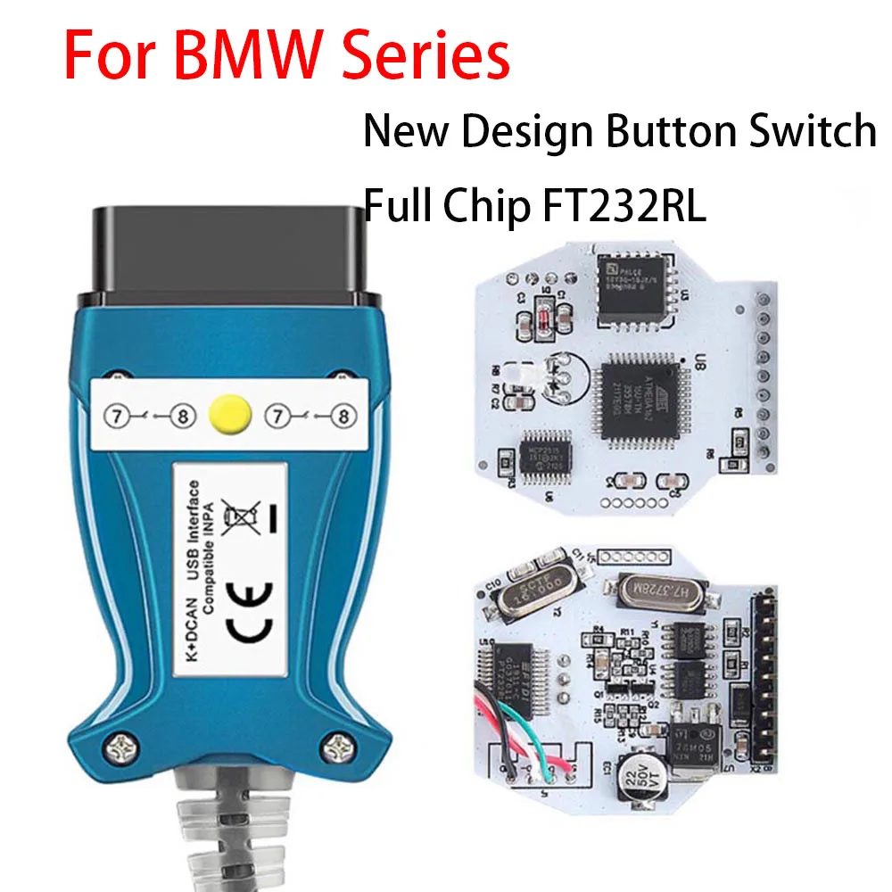For BMW K DCAN K+CAN FTDI Chip FT232RL OBD2 Suitable For BMW Diagnostic Line Blue Button Type Fault Diagnosi Instrument Cable
For BMW K DCAN K+CAN FTDI Chip FT232RL OBD2 Suitable For BMW Diagnostic Line Blue Button Type Fault Diagnosi Instrument Cable