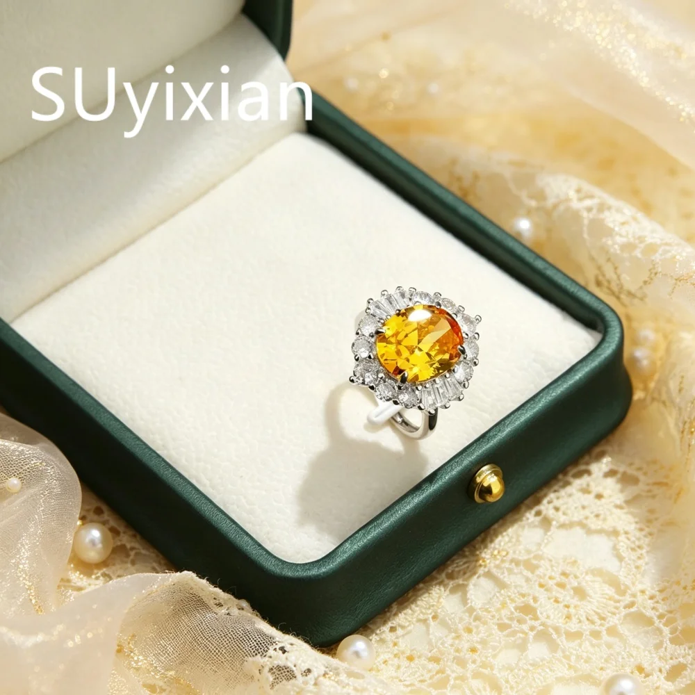 925 Sterling Silver Niche Light Luxury Yellow Zircon Ring Birthday Anniversary Wedding Party Gift
925 Sterling Silver Niche Light Luxury Yellow Zircon Ring Birthday Anniversary Wedding Party Gift