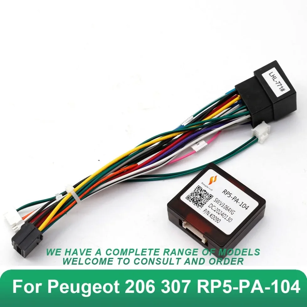 Car Audio Wiring Harness Navigation Adapter Canbus Box Decoder Android Radio Power Cabl00 for Peugeot 206 307 RP5-PA-104
Car Audio Wiring Harness Navigation Adapter Canbus Box Decoder Android Radio Power Cabl00 for Peugeot 206 307 RP5-PA-104