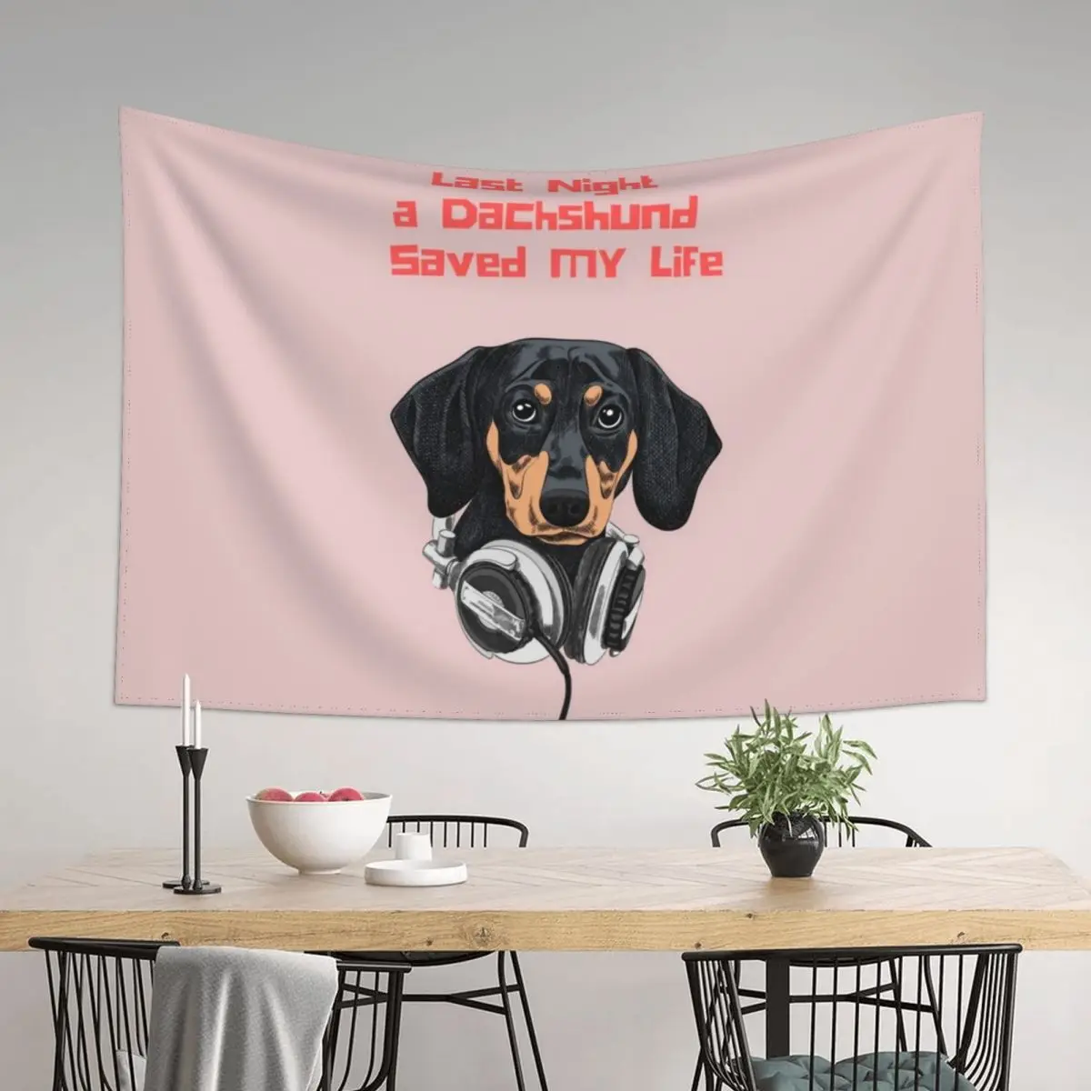 Last Night a Dachshund Saved My Life: Dachshund DJ shirt Tapestry Wall Hanging Bathroom Decor Tapestry
Last Night a Dachshund Saved My Life: Dachshund DJ shirt Tapestry Wall Hanging Bathroom Decor Tapestry