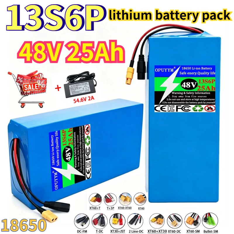 New Original 48V 25Ah 13S6P Lithium Battery Pack with Built-in Smart BMS for 300W-1500W Motor Outdoor Power Tool Backup Battery
New Original 48V 25Ah 13S6P Lithium Battery Pack with Built-in Smart BMS for 300W-1500W Motor Outdoor Power Tool Backup Battery