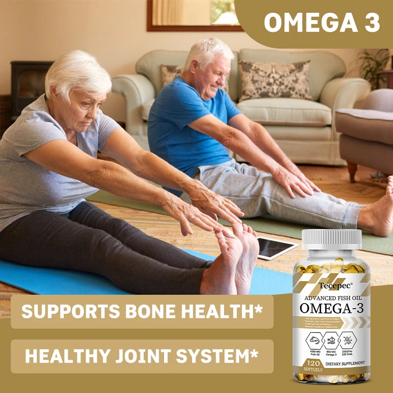Fish Oil Omega 3 Capsules - Triple Strength - Contains DHA EPA - Balanced Circulation, Joint Health, Immune Health, Heart Health
Fish Oil Omega 3 Capsules - Triple Strength - Contains DHA EPA - Balanced Circulation, Joint Health, Immune Health, Heart Health