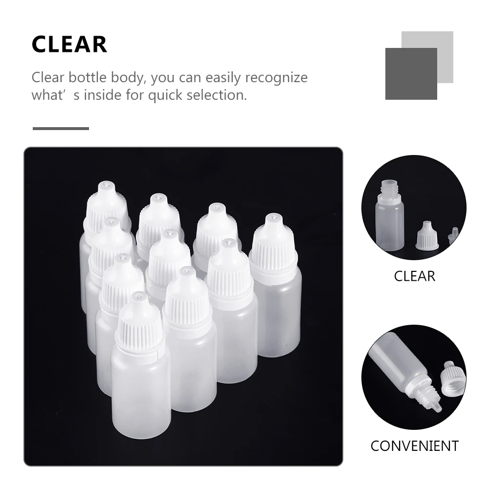 60Pcs 10ml Clear Eyedrops Bottles Refillable Liquid Dispenser Travel Containers
60Pcs 10ml Clear Eyedrops Bottles Refillable Liquid Dispenser Travel Containers