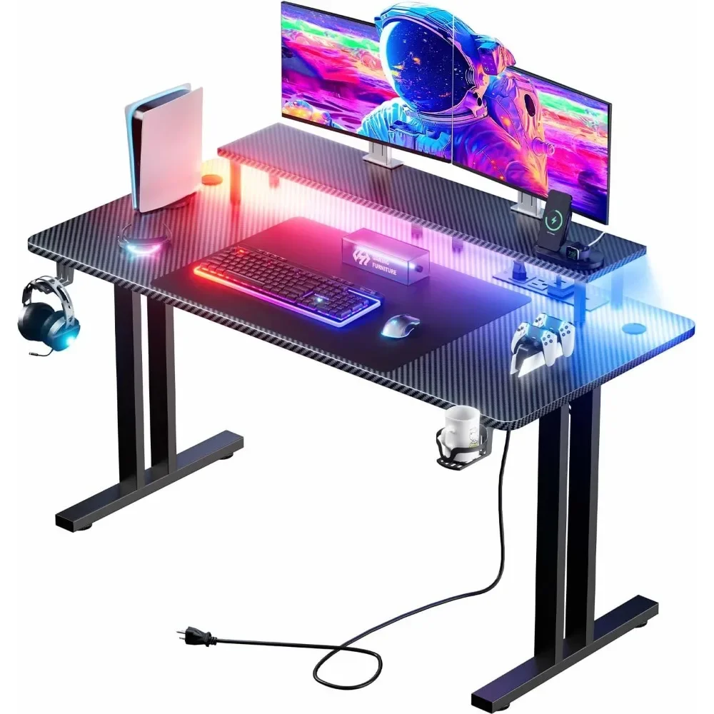 47 Inch Gaming Desk with LED Lights & Power Outlet, Computer Gamer Desk with Monitor Stand, Ergonomic Carbon Fiber
47 Inch Gaming Desk with LED Lights & Power Outlet, Computer Gamer Desk with Monitor Stand, Ergonomic Carbon Fiber