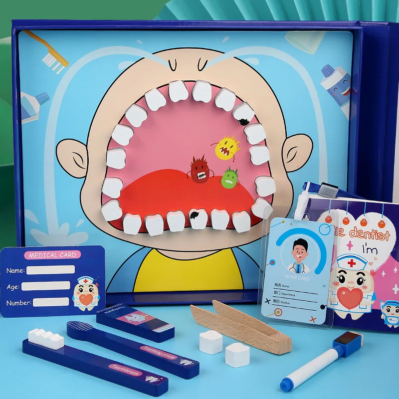 Wooden simulation doctor set, children's puzzle role-playing interactive home play, little dentist puzzle teeth toy
Wooden simulation doctor set, children's puzzle role-playing interactive home play, little dentist puzzle teeth toy