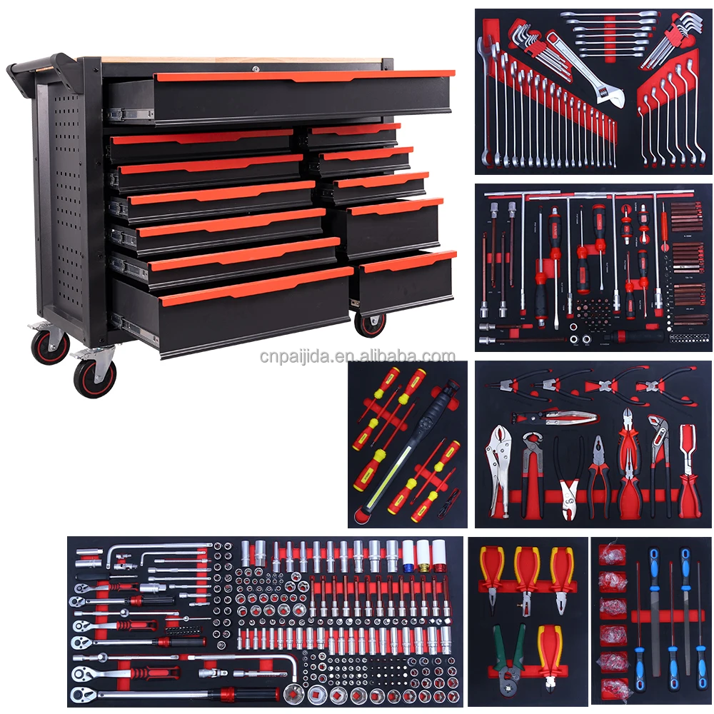 Hot Sales Tool Cabinets Multi-Drawer With Tools Factory OEM Large Capacity Tool Storage Cabinet 526Pcs Tool Set Combination