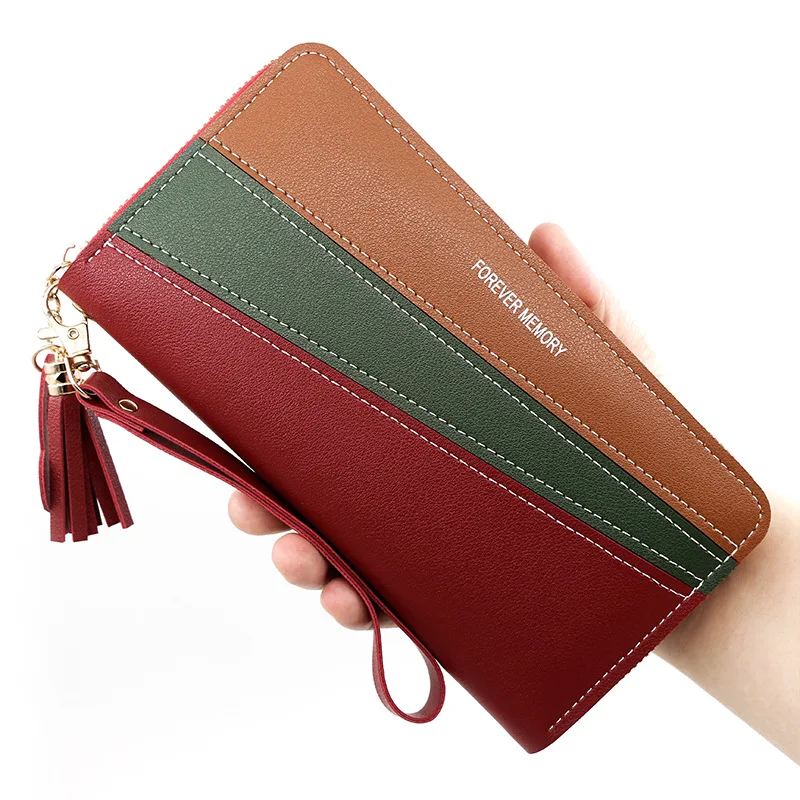 Luxury women's simple long zipper splicing leather wallet fashionable and practical color, coin wallet card, casual handbag
Luxury women's simple long zipper splicing leather wallet fashionable and practical color, coin wallet card, casual handbag