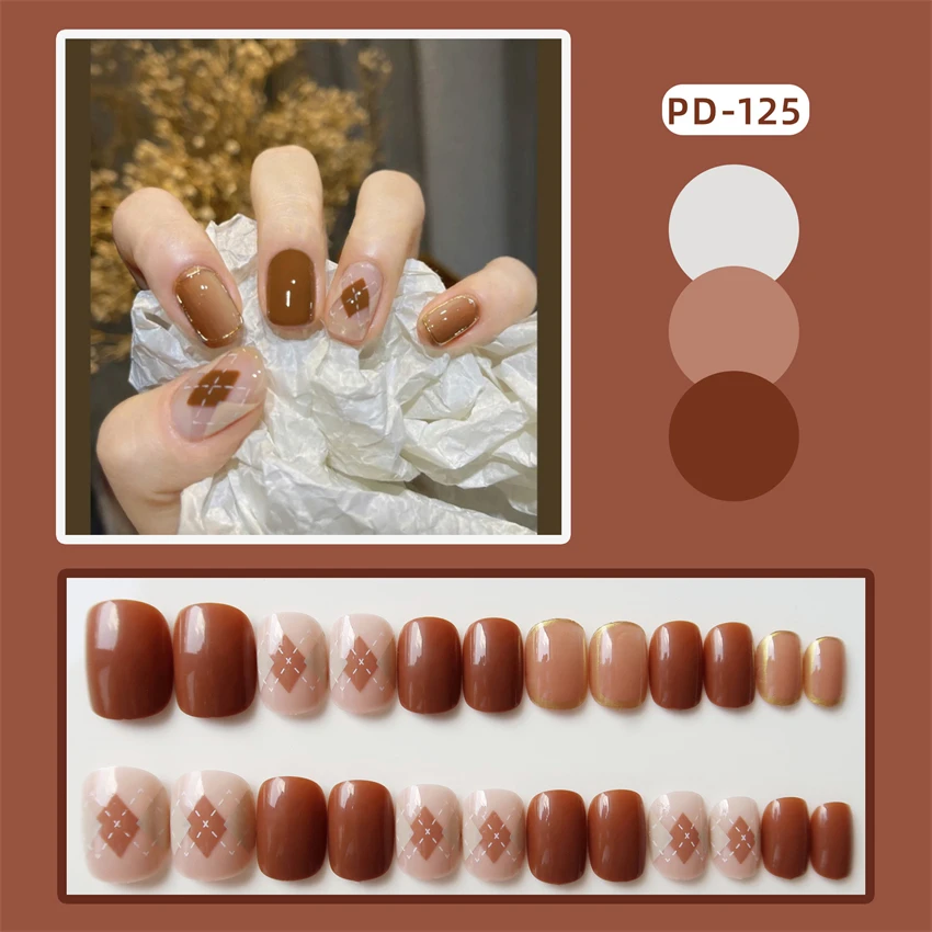 24Pcs/Set Caramel British Fake Nail Chips Full Coverage Short Round Head Press on Nail French Acrylic Wearing False Nails Tips
24Pcs/Set Caramel British Fake Nail Chips Full Coverage Short Round Head Press on Nail French Acrylic Wearing False Nails Tips