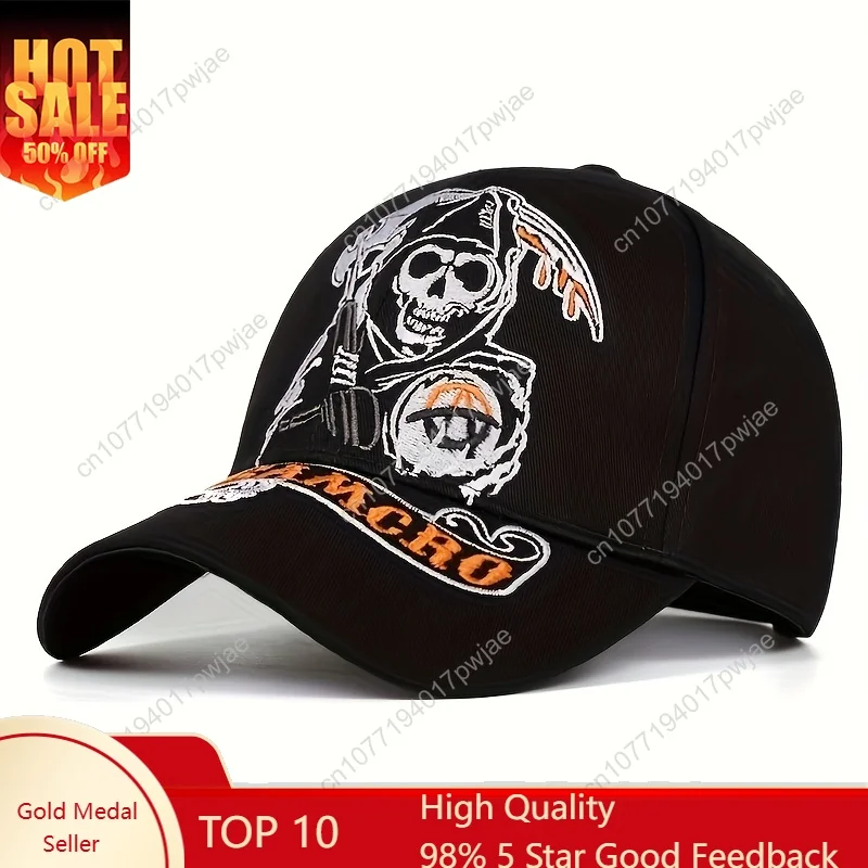 1pc Adjustable SONS OF ANARCHY Ghost Baseball Cap, Outdoor Sun Protection Casual Hat for Spring and Autumn Travel, Seaside Parti
1pc Adjustable SONS OF ANARCHY Ghost Baseball Cap, Outdoor Sun Protection Casual Hat for Spring and Autumn Travel, Seaside Parti