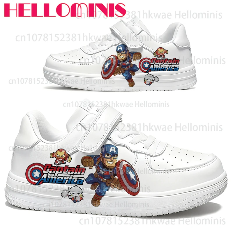 Популярные кроссовки «Капитан Америка» для детей и подростков, повседневная обувь для мальчиков и девочек, из искусственной кожи, однотонные, с прочной подошвой, для школы, подарок для детей
Популярные кроссовки «Капитан Америка» для детей и подростков, повседневная обувь для мальчиков и девочек, из искусственной кожи, однотонные, с прочной подошвой, для школы, подарок для детей