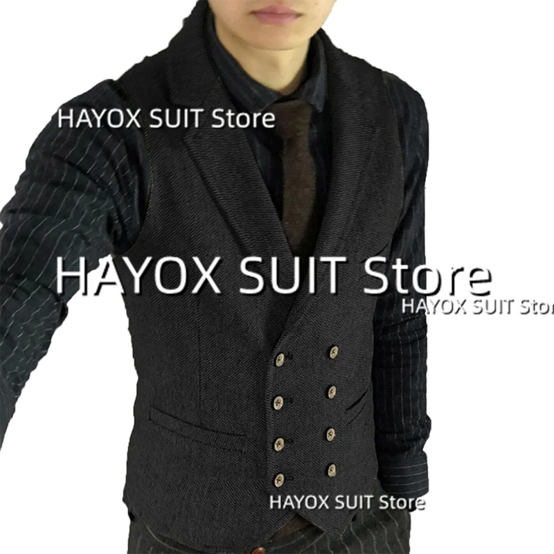 Men's Suit Vest Double Breasted Herringbone Wool Sleeveless Jackets Wedding Groomsmen Party Waistcoat
Men's Suit Vest Double Breasted Herringbone Wool Sleeveless Jackets Wedding Groomsmen Party Waistcoat