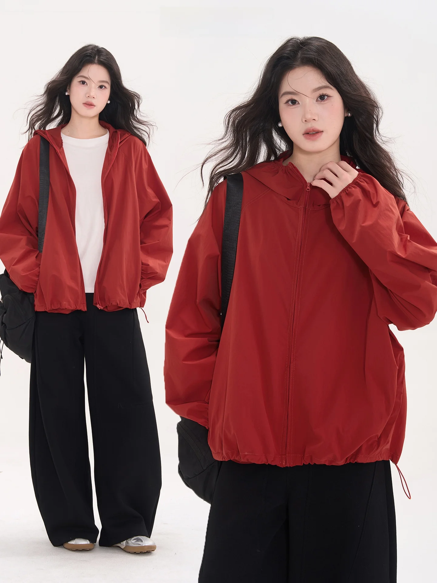 Женская осенняя куртка-худи на молнии с длинными рукавами, свободного кроя, из полиэстера, повседневная верхняя одежда
Женская осенняя куртка-худи на молнии с длинными рукавами, свободного кроя, из полиэстера, повседневная верхняя одежда