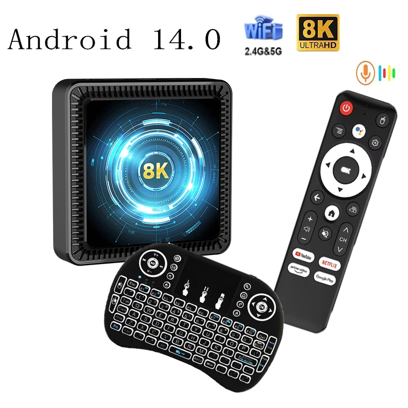 Android 14.0 TV Box 128GB Allwinner H618 New Q19 Set top box Large Rom ATV 2.4G 5G Dual Wifi BT5.4 8K Media Player Voice Remote
Android 14.0 TV Box 128GB Allwinner H618 New Q19 Set top box Large Rom ATV 2.4G 5G Dual Wifi BT5.4 8K Media Player Voice Remote