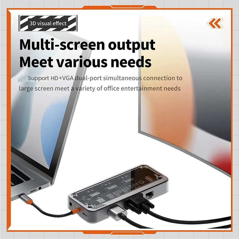 New!!10 In 1 USB C Hub Adapter,USB C Laptop Docking Stations For Dual Monitors,USB3.0 2.0 Ports,100W PD Charging,RJ45,Audio
New!!10 In 1 USB C Hub Adapter,USB C Laptop Docking Stations For Dual Monitors,USB3.0 2.0 Ports,100W PD Charging,RJ45,Audio