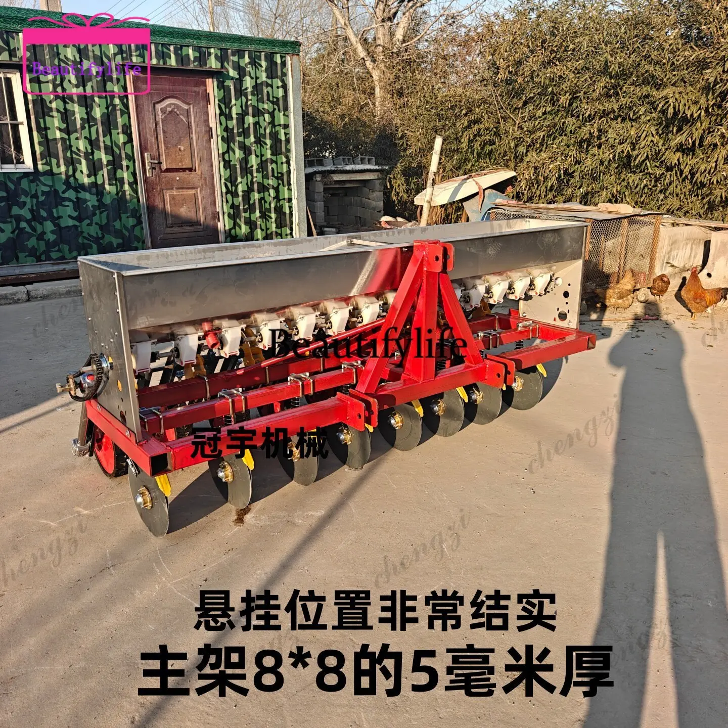 a55 Wheat top dressing machine Stainless steel fertilizer box Dislocated disc Thickened shelf Tractor with fertilizer applicator
a55 Wheat top dressing machine Stainless steel fertilizer box Dislocated disc Thickened shelf Tractor with fertilizer applicator