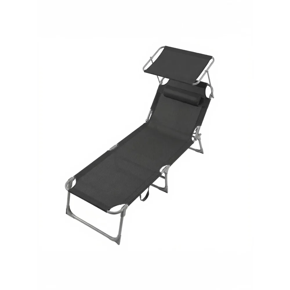 Outdoor Reclining Lounge Chair, Adjustable Backrest, Folding Sun Lounger And Canopy
Outdoor Reclining Lounge Chair, Adjustable Backrest, Folding Sun Lounger And Canopy