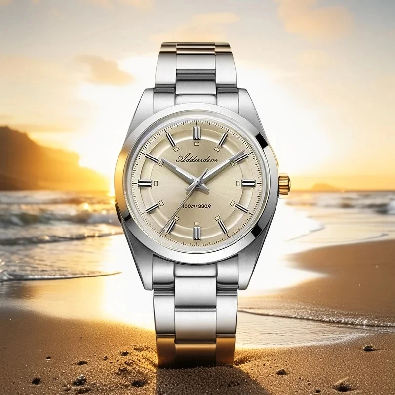 ADDIESDIVE Watch For Men 2025 New 36mm Champagne Color Quartz Wristwatch Domed Glass 100m Waterproof BGW9 Luminous VH31 Watch
ADDIESDIVE Watch For Men 2025 New 36mm Champagne Color Quartz Wristwatch Domed Glass 100m Waterproof BGW9 Luminous VH31 Watch