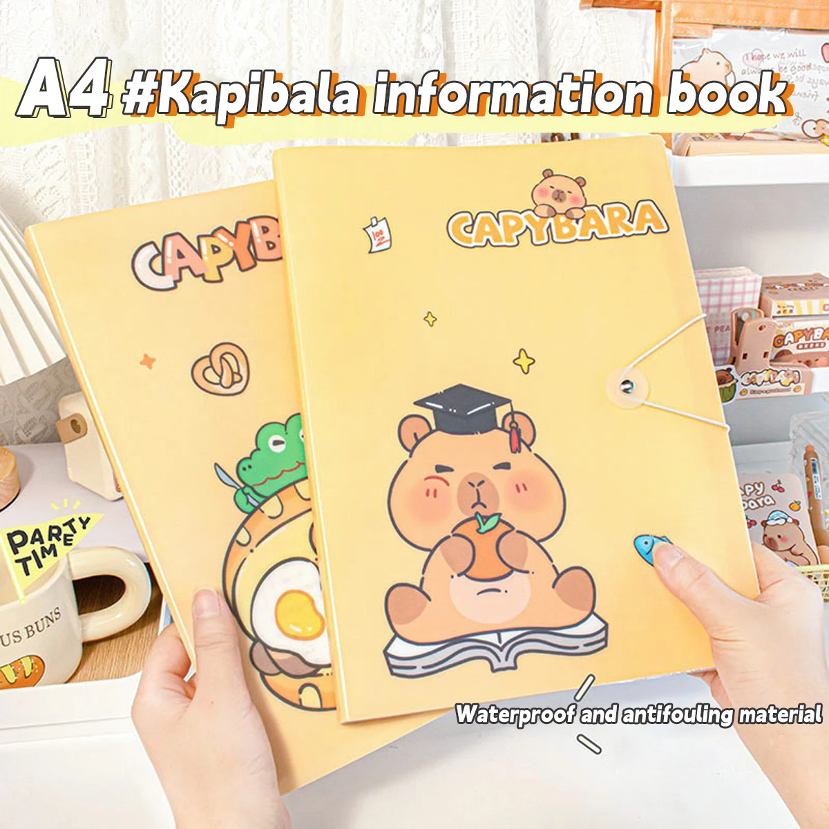 Kawaii A4 Capybara Information Book Transparent Insert Folder Collection Book Student Certificate Test Paper Storage Book
Kawaii A4 Capybara Information Book Transparent Insert Folder Collection Book Student Certificate Test Paper Storage Book