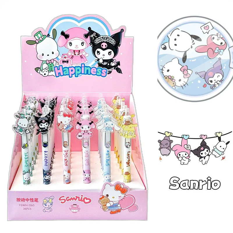 36 pcs/lot Sanrio Creative Animal Press Gel Pen Cute 0.5mm Black Ink Neutral Pens Promotional Gift Office School Supplies
36 pcs/lot Sanrio Creative Animal Press Gel Pen Cute 0.5mm Black Ink Neutral Pens Promotional Gift Office School Supplies