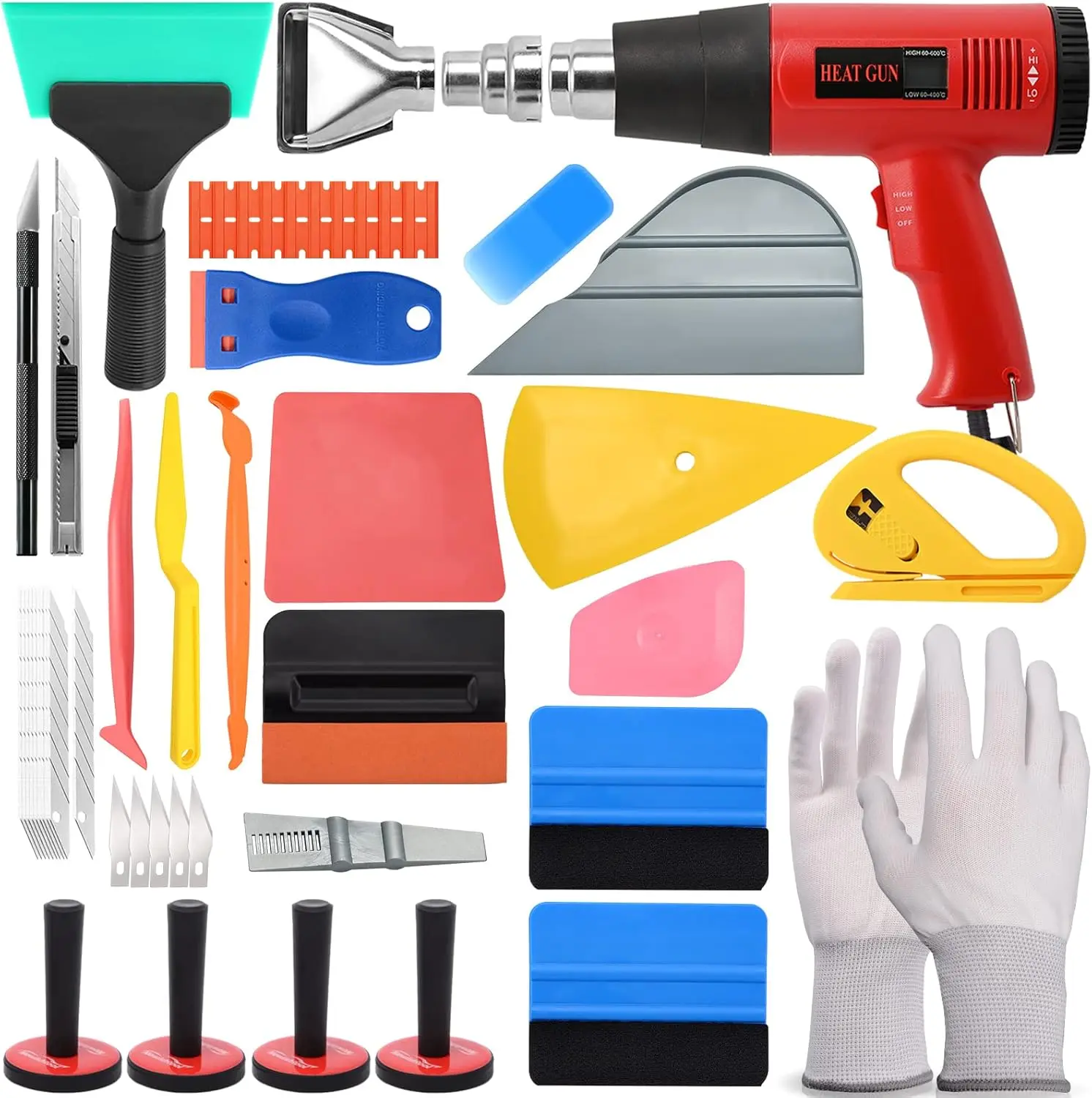 Professional Vinyl Wrap Tool Kit with Heat Gun, Squeegees, Magnets for Car Film Installation
Professional Vinyl Wrap Tool Kit with Heat Gun, Squeegees, Magnets for Car Film Installation