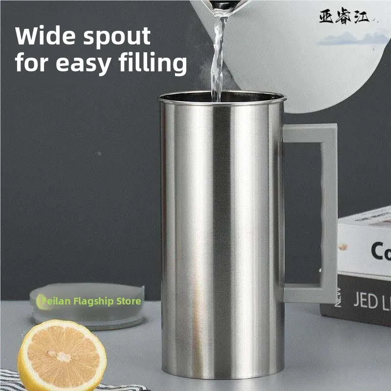 Large Capacity Stainless Steel Insulated Coffee Water Pot with Handle Home Use Cold Water Pot Tea Coffee Making Kit Style
Large Capacity Stainless Steel Insulated Coffee Water Pot with Handle Home Use Cold Water Pot Tea Coffee Making Kit Style