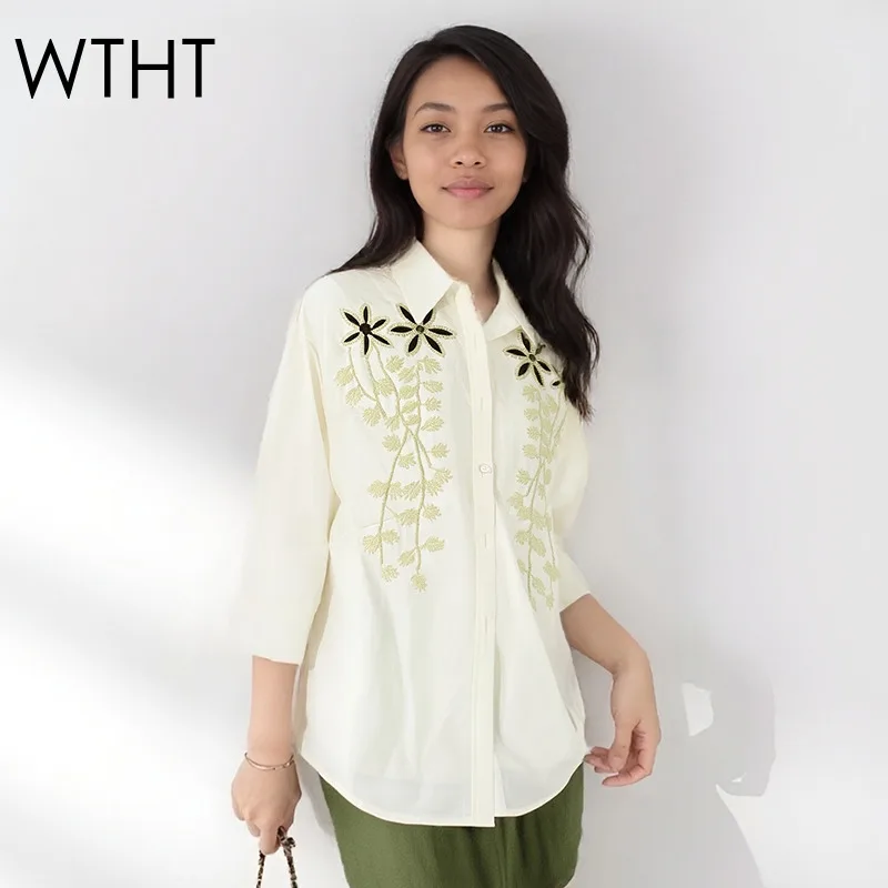 WTHT новая модная женская рубашка с вышивкой и бисером, весна 2026, модная блузка с длинными рукавами и лацканами, женская 1LS2830
WTHT новая модная женская рубашка с вышивкой и бисером, весна 2026, модная блузка с длинными рукавами и лацканами, женская 1LS2830