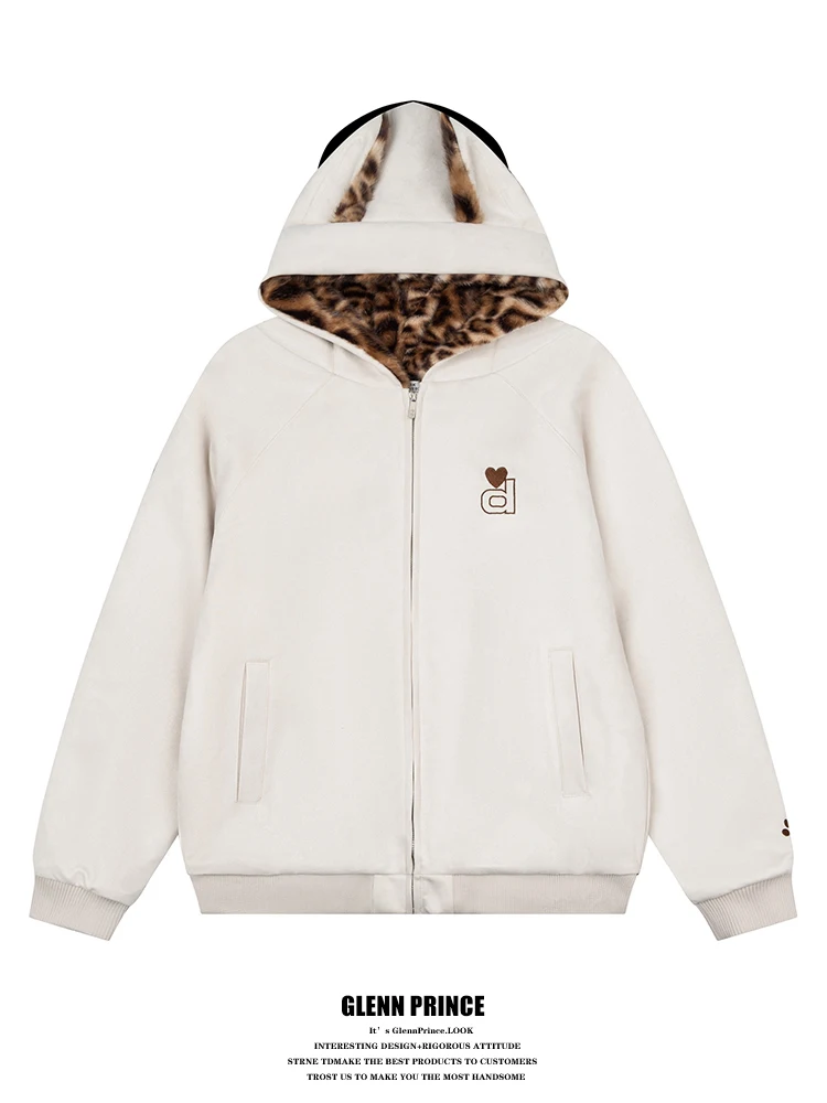 Теплая флисовая куртка на молнии с капюшоном, в американском стиле, с ушками кролика, с леопардовым принтом, мужская, зимняя, хлопковая
Теплая флисовая куртка на молнии с капюшоном, в американском стиле, с ушками кролика, с леопардовым принтом, мужская, зимняя, хлопковая