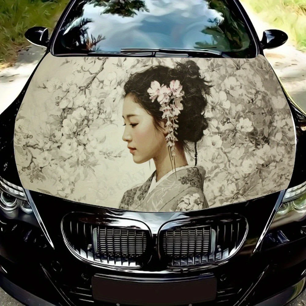 Charming Oriental Decor Kimono Woman with Floral Hair Car Hood Sticker PVC Self Waterproof stick, Striking Auto Exterior Accesso
Charming Oriental Decor Kimono Woman with Floral Hair Car Hood Sticker PVC Self Waterproof stick, Striking Auto Exterior Accesso