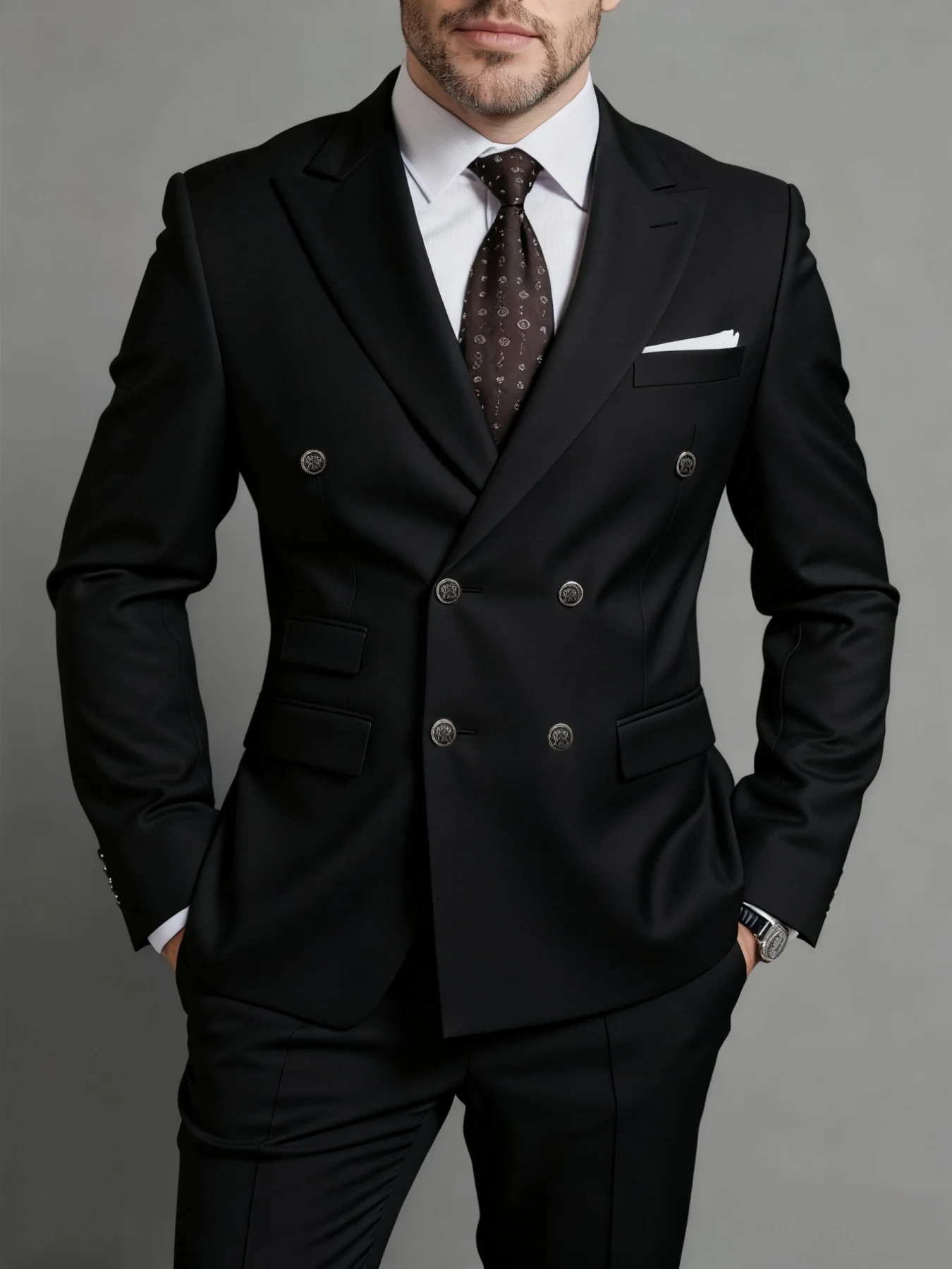 Men's Versatile Solid Suit Set Double Breasted Peak Lapel Blazer Trousers Elegant Office Party Wedding
Men's Versatile Solid Suit Set Double Breasted Peak Lapel Blazer Trousers Elegant Office Party Wedding