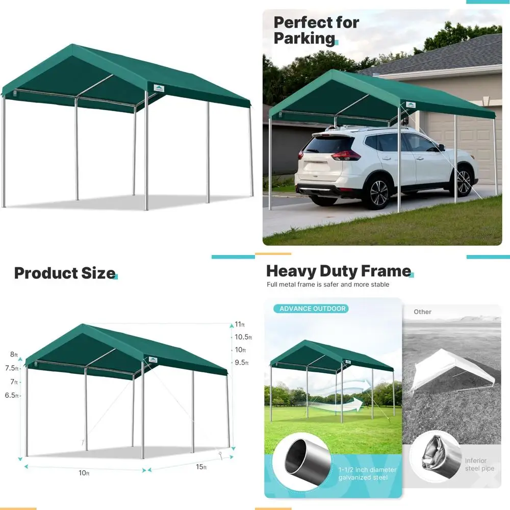 Heavy-Duty Portable Car Canopy Garage Tent for Outdoor Parties, Boat Shelter, Adjustable Height from 9.5 ft to 10.5 ft
Heavy-Duty Portable Car Canopy Garage Tent for Outdoor Parties, Boat Shelter, Adjustable Height from 9.5 ft to 10.5 ft