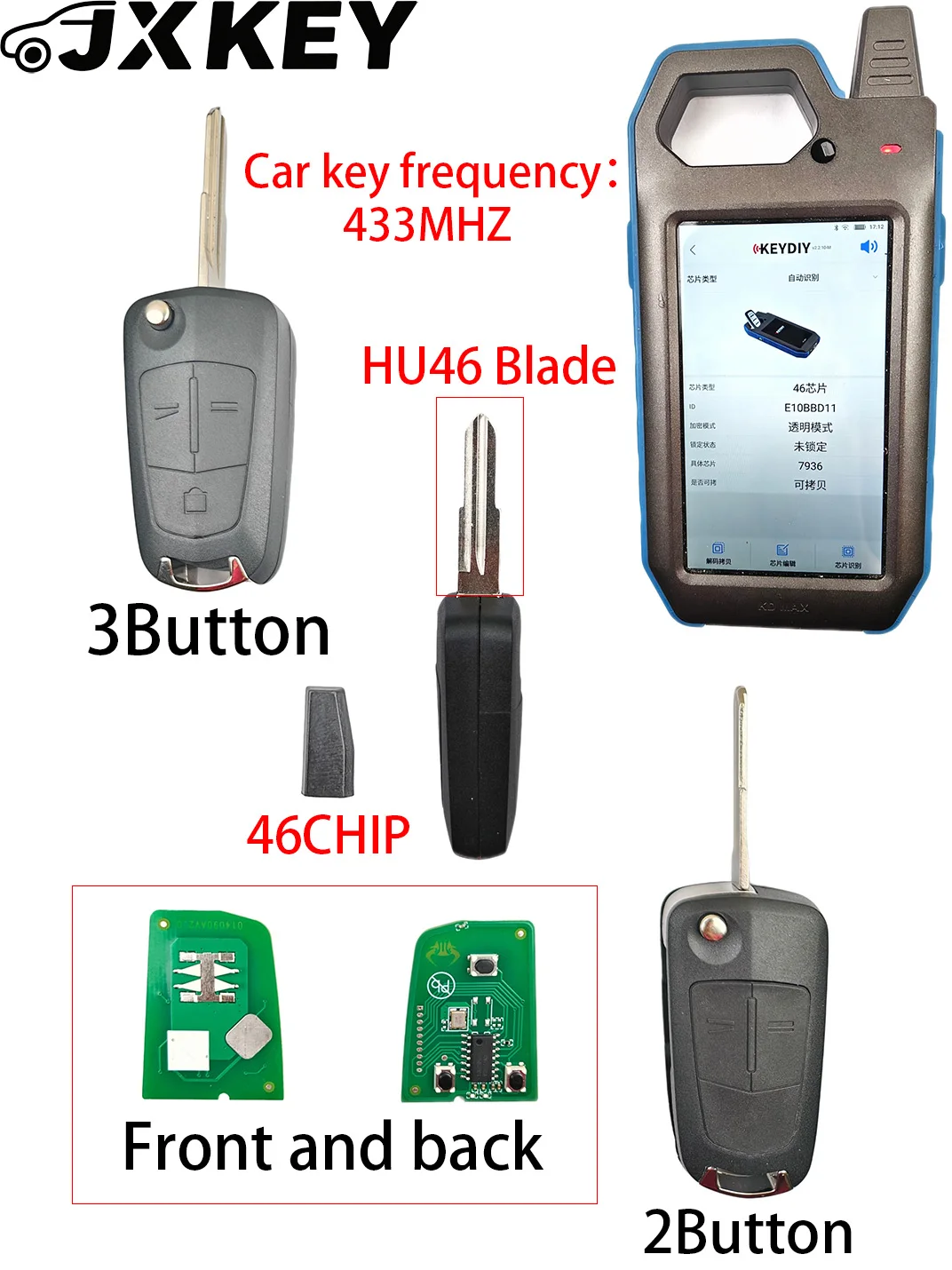 2-key or 3-key car remote key suitable for Vauxhall Opel Corsa, Astra, Vectra, Signum H and Vectra,433MHZ,46CHIP
2-key or 3-key car remote key suitable for Vauxhall Opel Corsa, Astra, Vectra, Signum H and Vectra,433MHZ,46CHIP