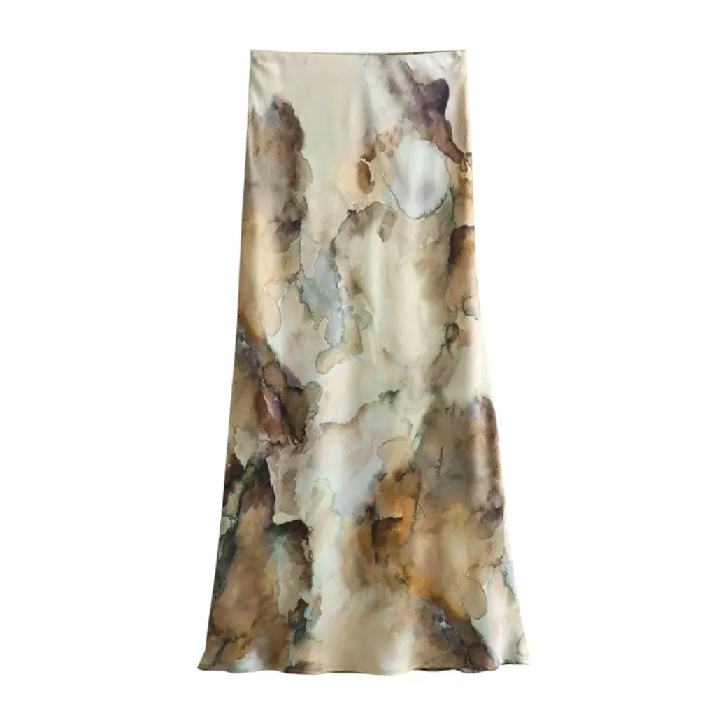 Весенний европейско-американский стиль, шелковый атласный костюм с длинной юбкой, женский модный комплект
Весенний европейско-американский стиль, шелковый атласный костюм с длинной юбкой, женский модный комплект