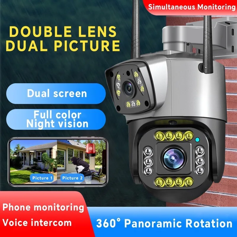 4MP Wireless Outdoor Security Camera Dual Lens PIR Motion Detection HD Night Vision V380 Pro CCTV WiFi Surveillance Smart Home
4MP Wireless Outdoor Security Camera Dual Lens PIR Motion Detection HD Night Vision V380 Pro CCTV WiFi Surveillance Smart Home