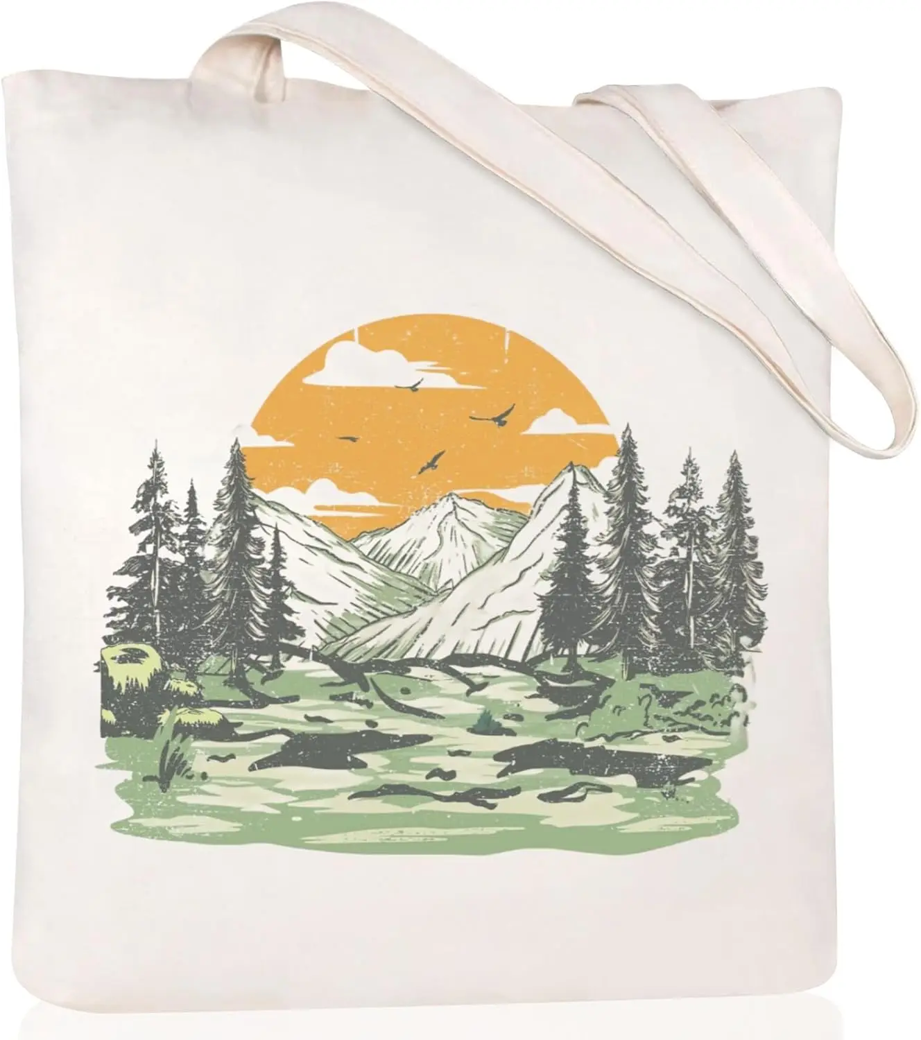 Retro Sunset Mountain View Canvas Handbag Retro Natural Scenery Reusable Shopping Handbag Suitable for Outdoor Travel Daily Use
Retro Sunset Mountain View Canvas Handbag Retro Natural Scenery Reusable Shopping Handbag Suitable for Outdoor Travel Daily Use