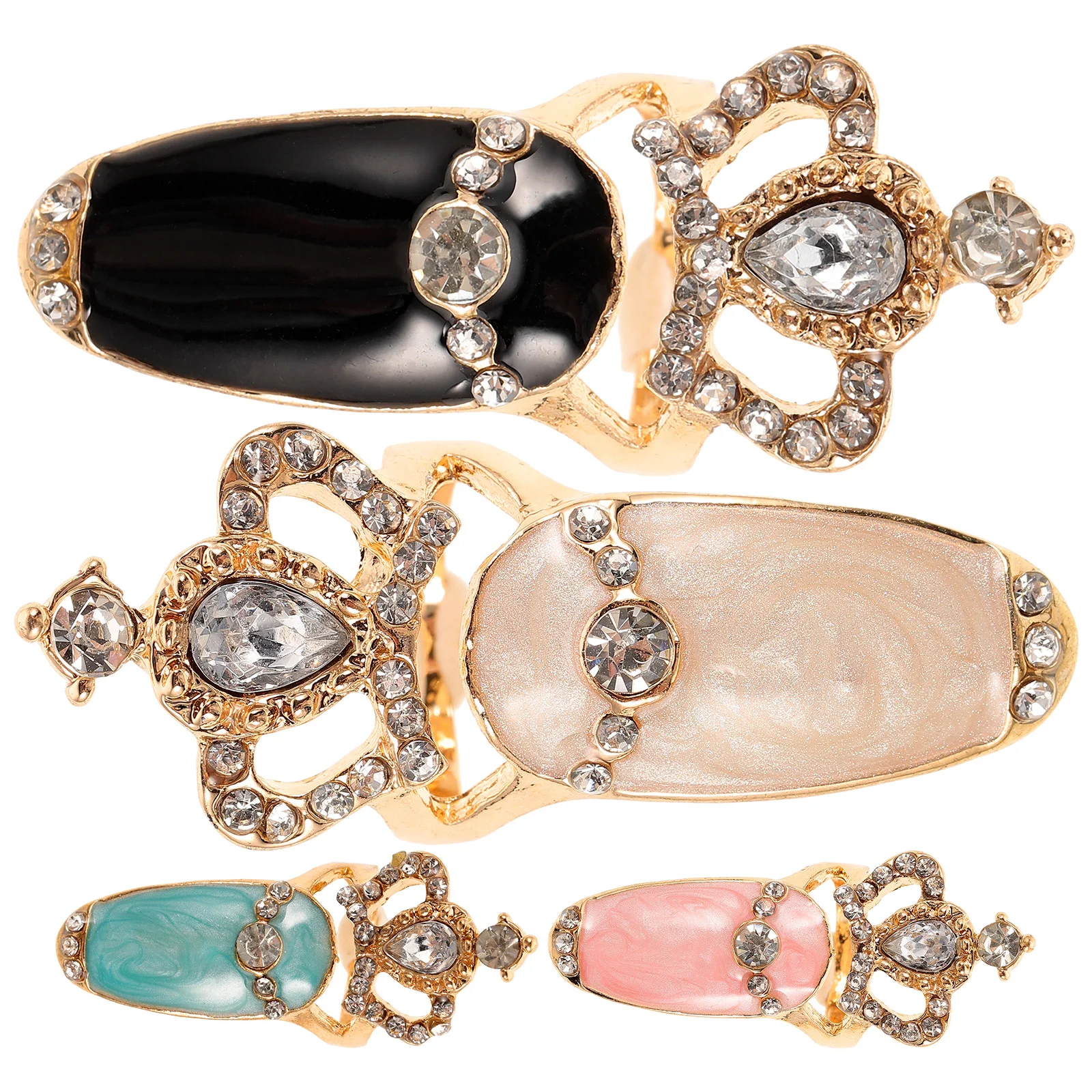 4 Pcs Nail Tail Ring Set Jewelry Fingernail Rings Fingernails The Rhinestones for Alloy
4 Pcs Nail Tail Ring Set Jewelry Fingernail Rings Fingernails The Rhinestones for Alloy