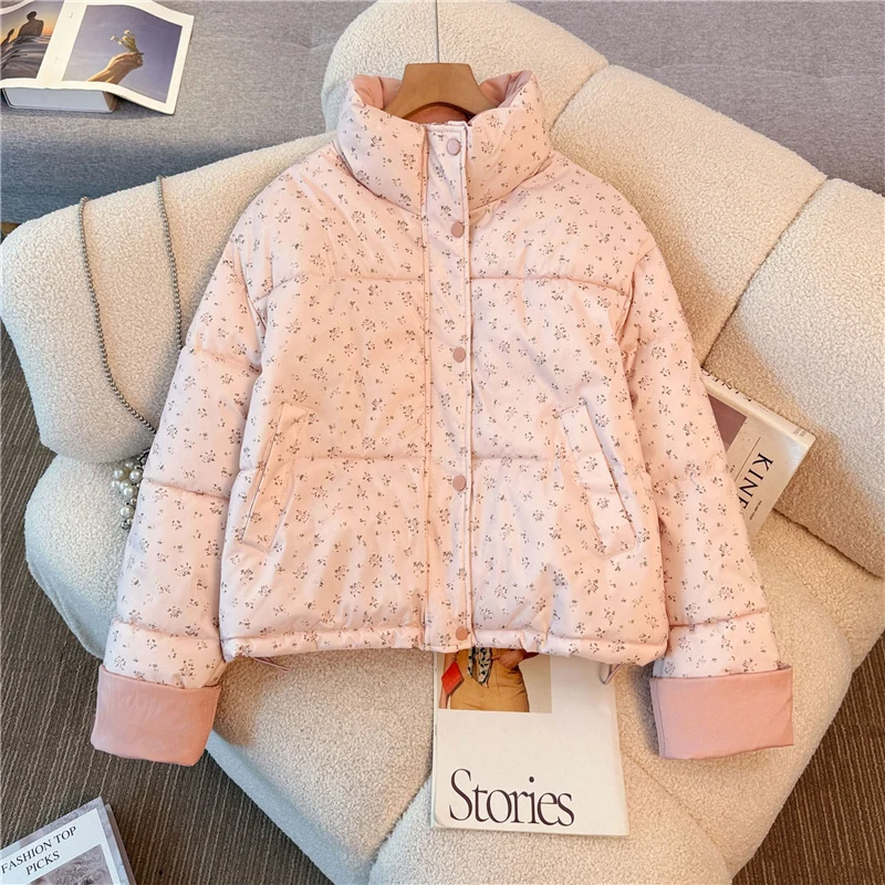 Floral Print Stand-up Collar Cotton-padded Jacket Women Winter New Pockets Long Sleeve Coats Casual Good-looking Padded Outwear
Floral Print Stand-up Collar Cotton-padded Jacket Women Winter New Pockets Long Sleeve Coats Casual Good-looking Padded Outwear