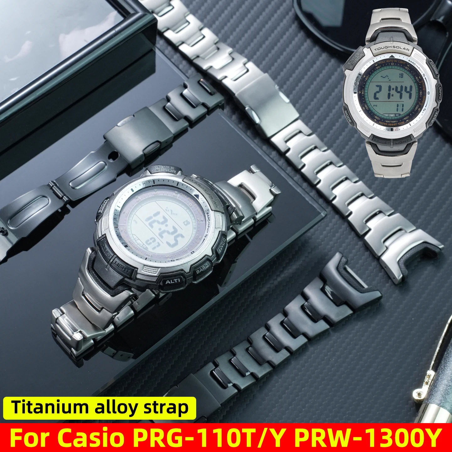 Titanium Alloy watch band For Casio PROTREK series PRG-110T/Y PRW-1300Y Watch Strap Outdoor Sport Men's metal Bracelet wristband
Titanium Alloy watch band For Casio PROTREK series PRG-110T/Y PRW-1300Y Watch Strap Outdoor Sport Men's metal Bracelet wristband
