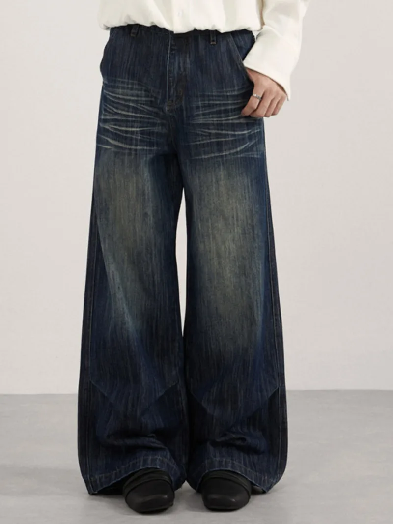 American Style Men's Jeans Washed Moustache Effect Pleated Design Contrast Color Loose Worn-out Male Denim Pants 9XU7TP
American Style Men's Jeans Washed Moustache Effect Pleated Design Contrast Color Loose Worn-out Male Denim Pants 9XU7TP