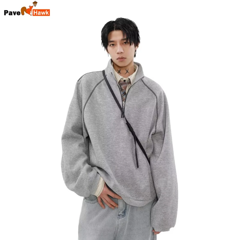 Casual Half Zip Mens Hoodie 2024 New Loose Silhouette Design Male Sports Tops Half High Collar Solid Retro Couple Sportswear
Casual Half Zip Mens Hoodie 2024 New Loose Silhouette Design Male Sports Tops Half High Collar Solid Retro Couple Sportswear