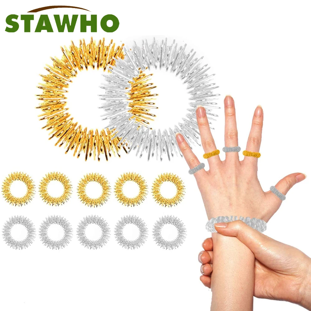 5Pcs Acupressure Massage Rings + 2Pcs Wrist Massage Rings, Chinese Pain Therapy Finger Circulation Massage Ring
5Pcs Acupressure Massage Rings + 2Pcs Wrist Massage Rings, Chinese Pain Therapy Finger Circulation Massage Ring