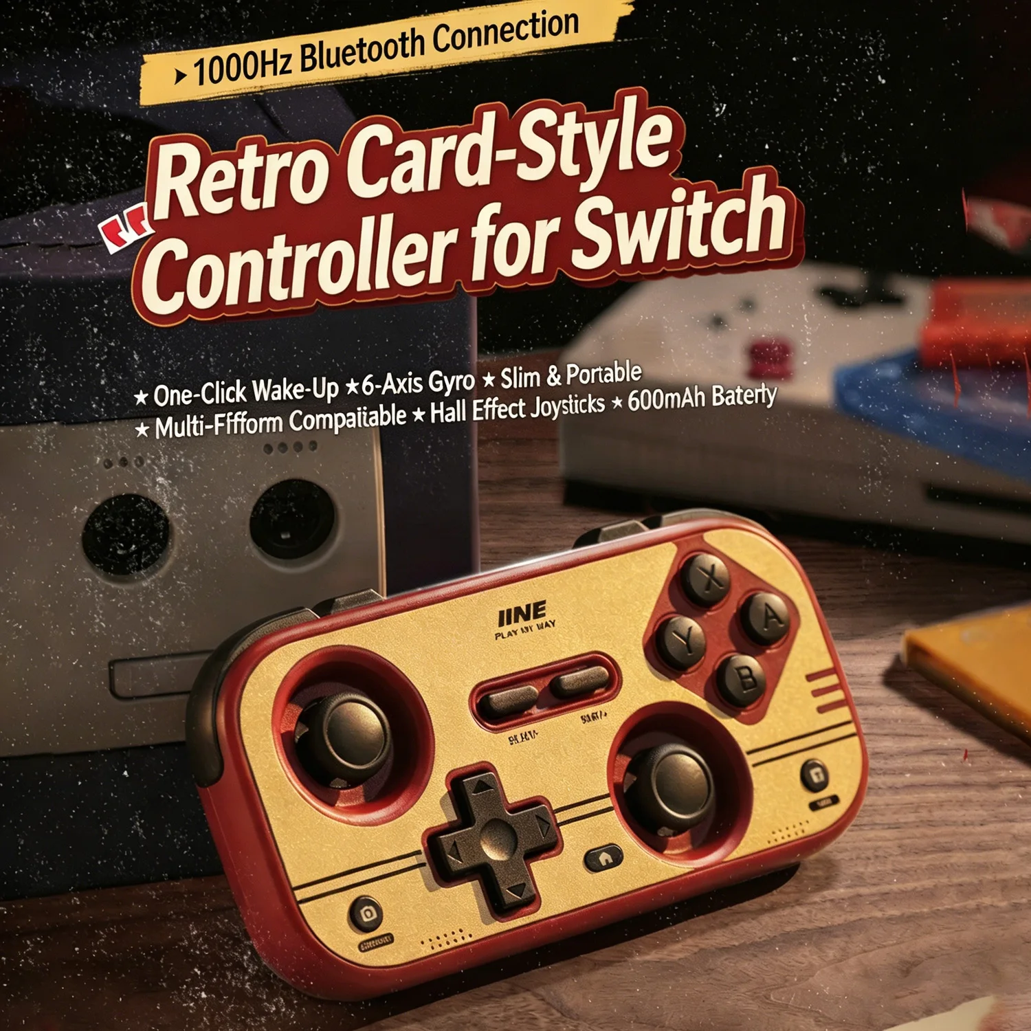 IINE Retro Pocket Retro Game Controller for Switch 2/PC with Hall Effect Joysticks & 6-Axis Gyro Support 1000Hz Recessed Gamepad
IINE Retro Pocket Retro Game Controller for Switch 2/PC with Hall Effect Joysticks & 6-Axis Gyro Support 1000Hz Recessed Gamepad
