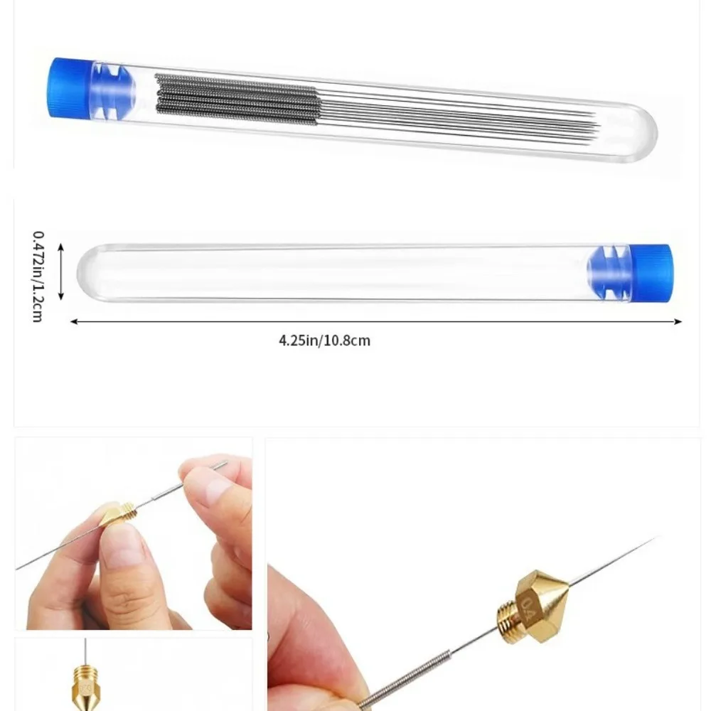 0.2/0.25/0.3/0.35/0.4mm 10Pcs Needles 3D Printer Nozzle Cleaning Kit Cleaner Tool for Unclog Tool 3D Printers Accessories
0.2/0.25/0.3/0.35/0.4mm 10Pcs Needles 3D Printer Nozzle Cleaning Kit Cleaner Tool for Unclog Tool 3D Printers Accessories